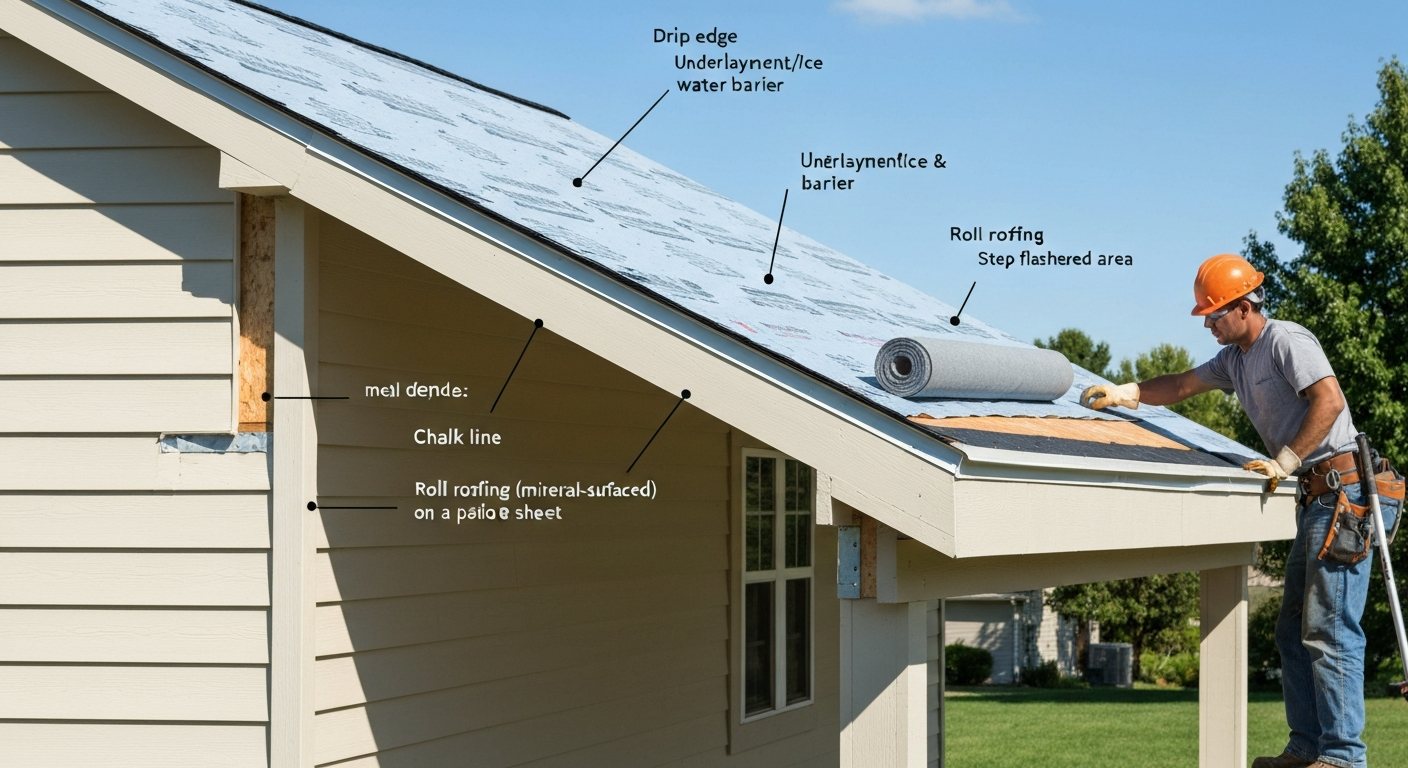 how to install rolled roofing on a patio